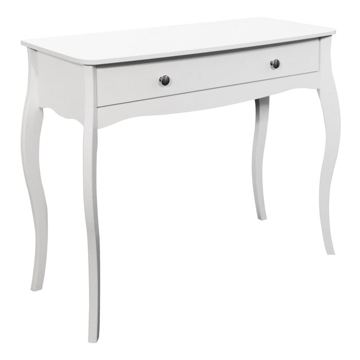 Baroque 1 Drawer Dressing Table Set - White Painted Finish - The Furniture Mega Store 