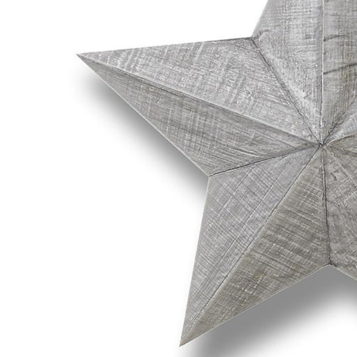 Set of Three Large Grey Wooden Stars Wall Art - The Furniture Mega Store 