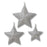 Set of Three Large Grey Wooden Stars Wall Art - The Furniture Mega Store 