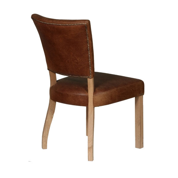 Repton Vintage Leather Dining Chair - Choice Of Leathers & Legs - The Furniture Mega Store 