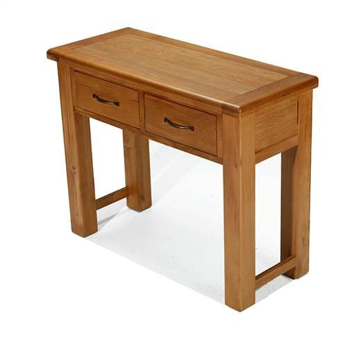 Earlswood Solid Oak 2 Drawer Console Table - The Furniture Mega Store 