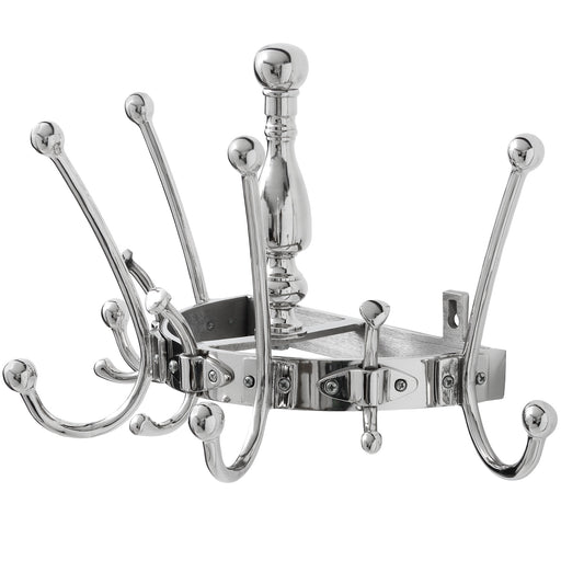 Wall mounted, silver finish hat and coat rack - The Furniture Mega Store 