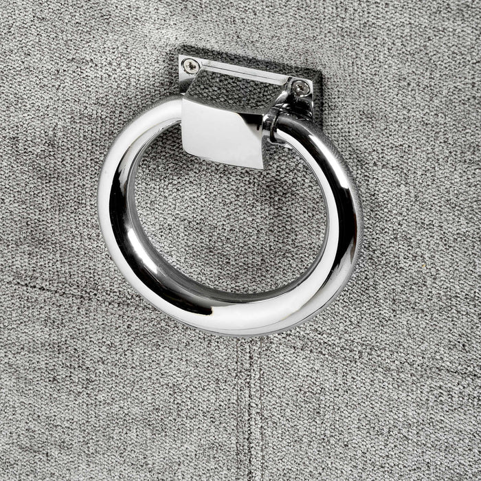 Silver Fabric Luxury Ring Back Bar Stool - The Furniture Mega Store 