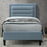 Picasso Blue Fabric Bedstead 3ft Single Bed - The Furniture Mega Store 