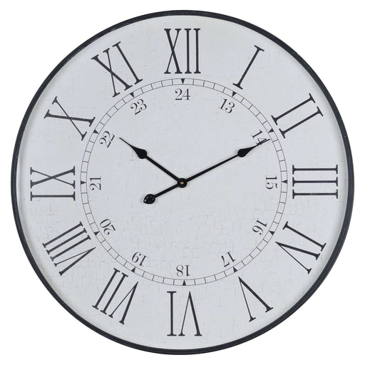 Large Embossed Station Wall Clock - 80cm - The Furniture Mega Store 