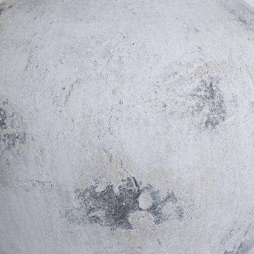 Downton Large Antique White Textured Stone Finish Vase - The Furniture Mega Store 