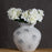 Downton Large Antique White Textured Stone Finish Vase - The Furniture Mega Store 