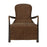 Diamond Quilted Liberty Snug Chair - Gunmetal Frame & Brown Aniline Leather Cover - The Furniture Mega Store 