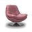 Luxe Fabric & Chrome Swivel Chair & Matching Footstool Set - Blush Pink - The Furniture Mega Store 