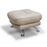 Luxe Fabric & Chrome Swivel Chair & Matching Footstool Set - Taupe Grey - The Furniture Mega Store 