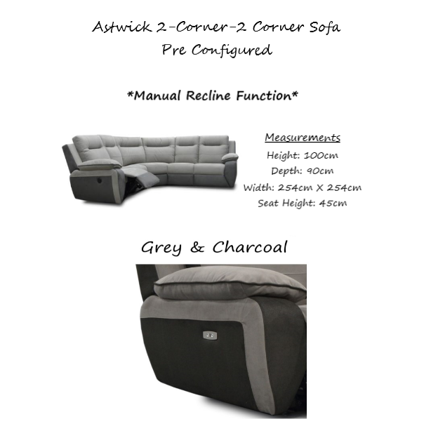 Astwick Modular Manual Recliner Sofa Collection - Choice Of Fabrics - The Furniture Mega Store 