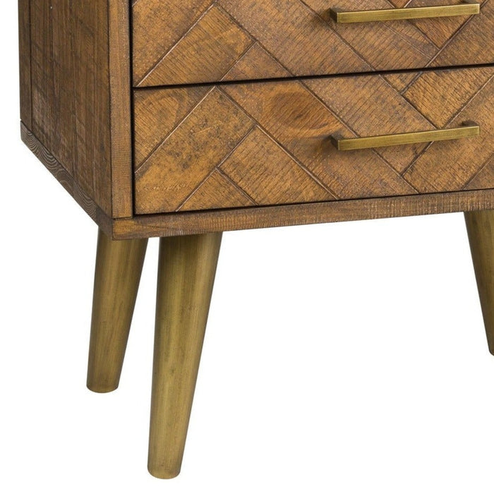 Havana Gold 3 Drawer Bedside Table - The Furniture Mega Store 