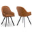 Stockholm Tan-Brown Leather Dining Chairs - Set Of 2 - The Furniture Mega Store 