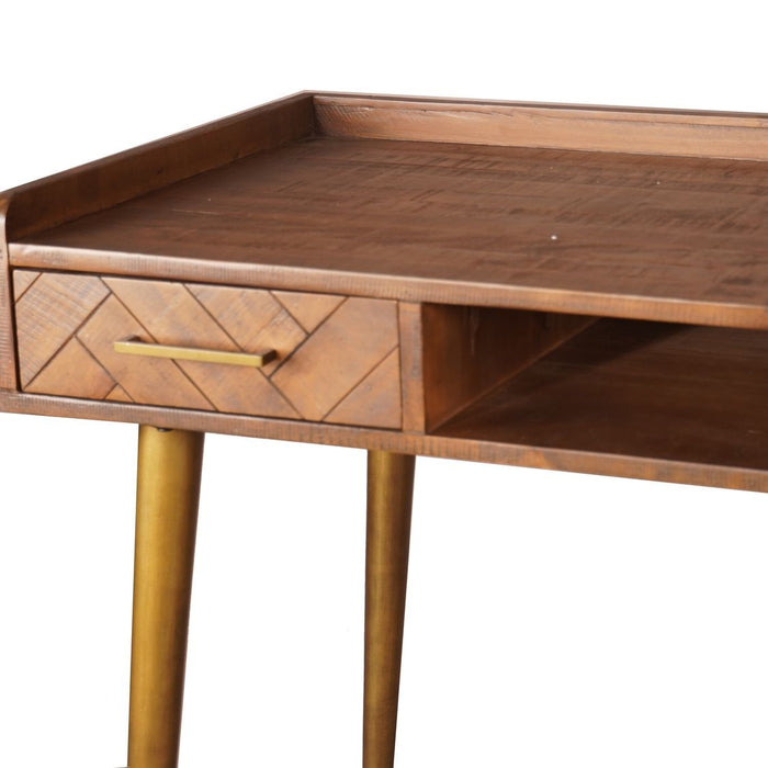 Havana Gold 2 Drawer Desk - The Furniture Mega Store 