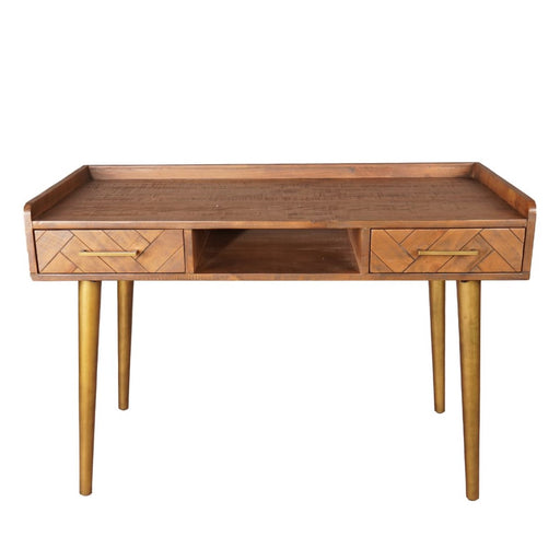 Havana Gold 2 Drawer Desk - The Furniture Mega Store 