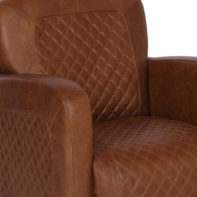 Barnham Diamond Quilted Vintage Leather Occasional Chair - Choice Of Feet & Leathers - The Furniture Mega Store 
