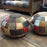 Patchwork Leather, Mixed Wool & Harris Tweed Ball Bean Bag - The Furniture Mega Store 