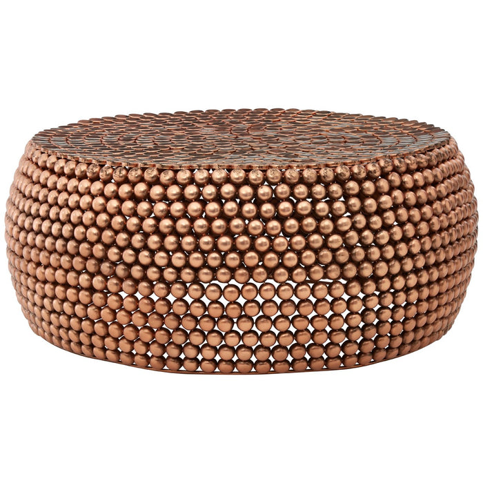 Templar Beaded Copper Coffee Table - The Furniture Mega Store 