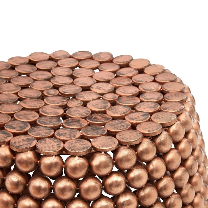 Templar Copper Beaded Barrel Side Table - The Furniture Mega Store 