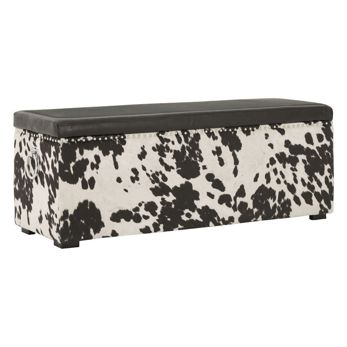 Rodeo Cowhide Storage Bench Seat - The Furniture Mega Store 