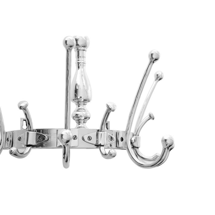 Crown Wall Mounted, Silver Finish Hat & Coat Hooks - The Furniture Mega Store 