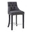 Regents Park Bar Chair - Grey Leather - The Furniture Mega Store 