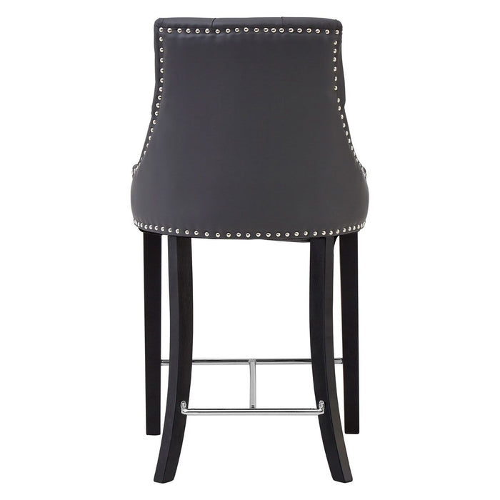 Regents Park Bar Chair - Grey Leather - The Furniture Mega Store 