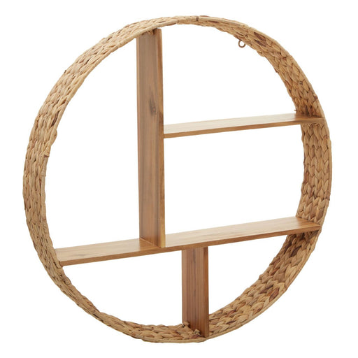 Arlies Circular Water Hyacinth Wall Shelf - The Furniture Mega Store 