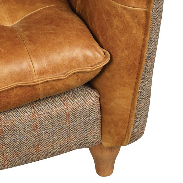 Chester Sofa & Armchair Collection - Vintage Leather & Harris Tweed Options - The Furniture Mega Store 