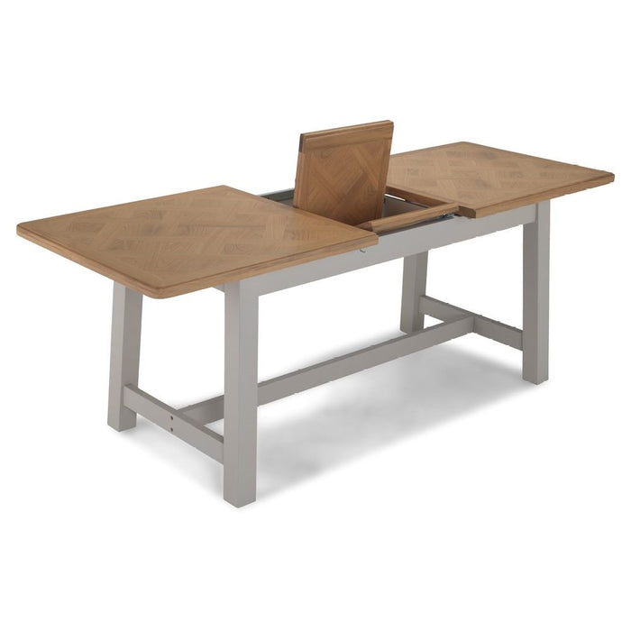 Sunbury Oak And Grey Painted 1.6 Extending Table - The Furniture Mega Store 