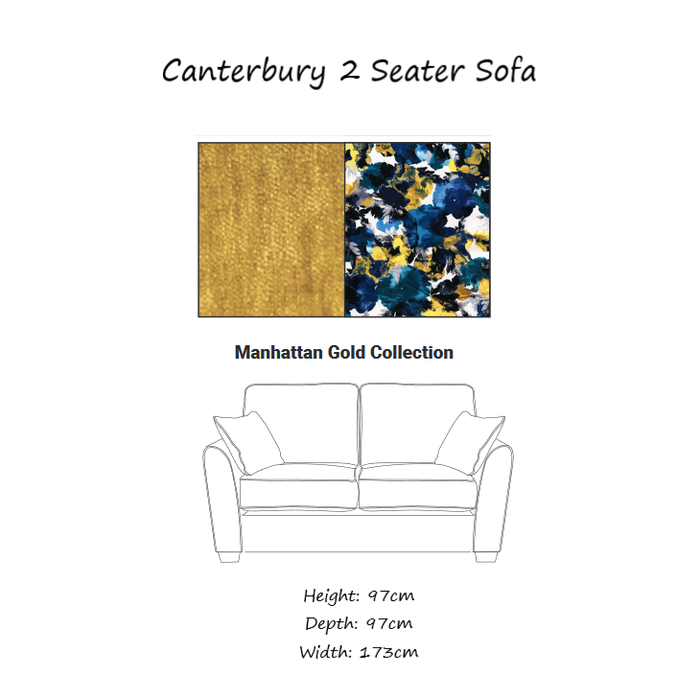 Canterbury Fabric Sofa Collection - Choice Of Sizes & Fabrics - The Furniture Mega Store 