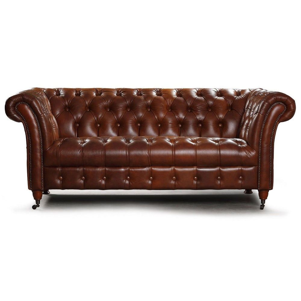 Westminster Buttoned Vintage Leather Chesterfield Sofa & Chair Collection - The Furniture Mega Store 