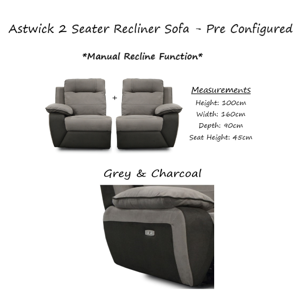 Astwick Modular Manual Recliner Sofa Collection - Choice Of Fabrics - The Furniture Mega Store 