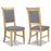 Cannes Natural Oak Upholstered Dining Chairs - Set Of 2 - The Furniture Mega Store 