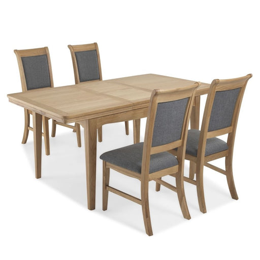 Cannes Natural Oak 150-200cm Extendable Dining Table & 4 Dining Chairs - Set - The Furniture Mega Store 
