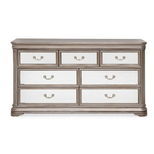 Vida Living Jessica Champagne Mirrored 3+4 Drawer Dressing Chest - The Furniture Mega Store