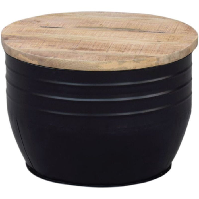 Modern Reclaimed Industrial Round Trunk Box - 377 - The Furniture Mega Store 