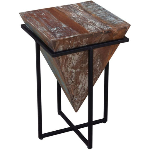 Modern Reclaimed Industrial Small Side Table - 438C - The Furniture Mega Store 