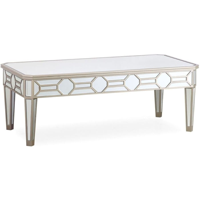 Vida Living Rosa Geometric Mirrored Coffee Table - The Furniture Mega Store 