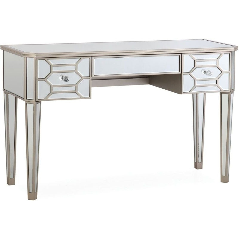Rosa Geometric Mirrored 3 Drawer Dressing Table | The Furniture Mega Store