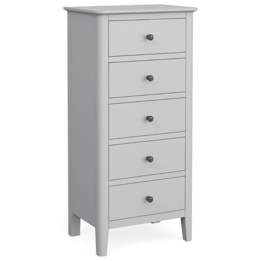 Capri Silver Grey Tallboy Chest with 5 Drawers - The Furniture Mega Store