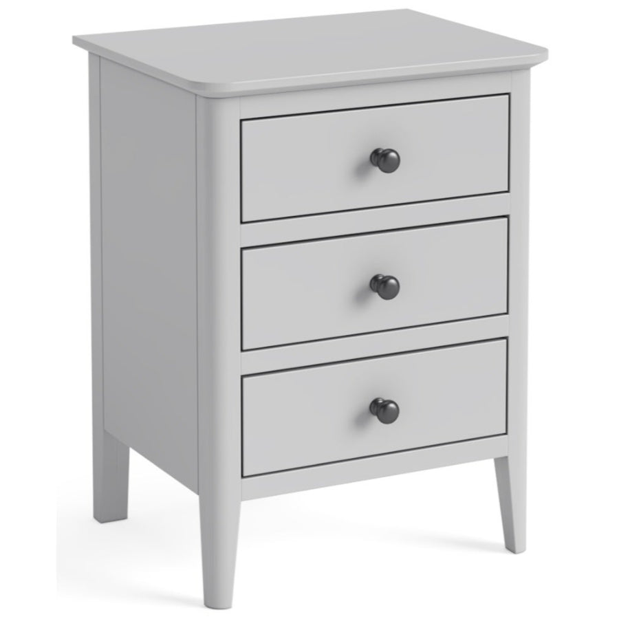 Capri Silver Grey Bedside Cabinet - 3 Drawers - The Furniture Mega Store 