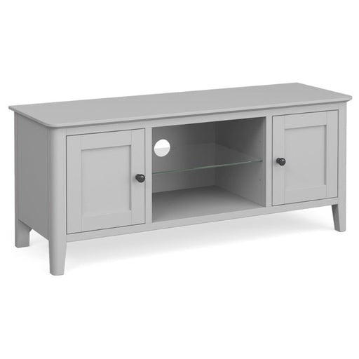 Capri Silver Grey Large TV Unit, 120cm with Storage for Television Upto 43in Plasma - The Furniture Mega Store 