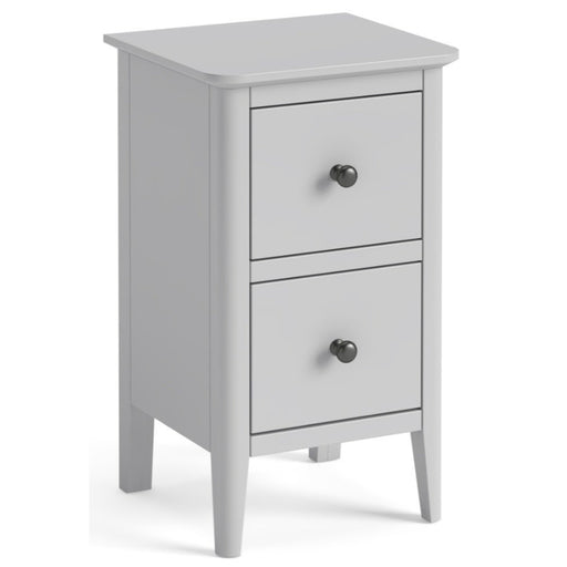 Capri Silver Grey Narrow Bedside Cabinet - 35cm with 2 Drawers - The Furniture Mega Store