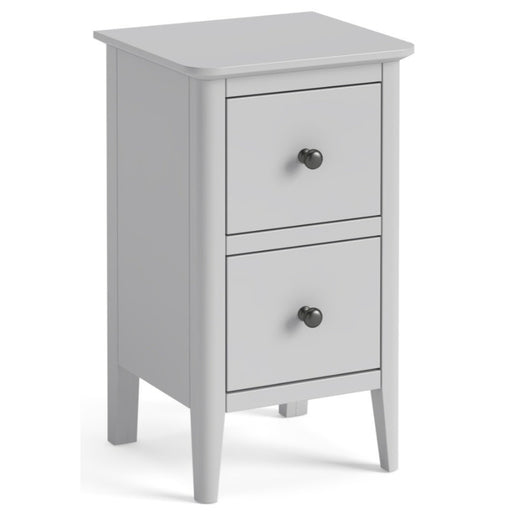 Capri Silver Grey Narrow Bedside Cabinet - 35cm with 2 Drawers - The Furniture Mega Store 