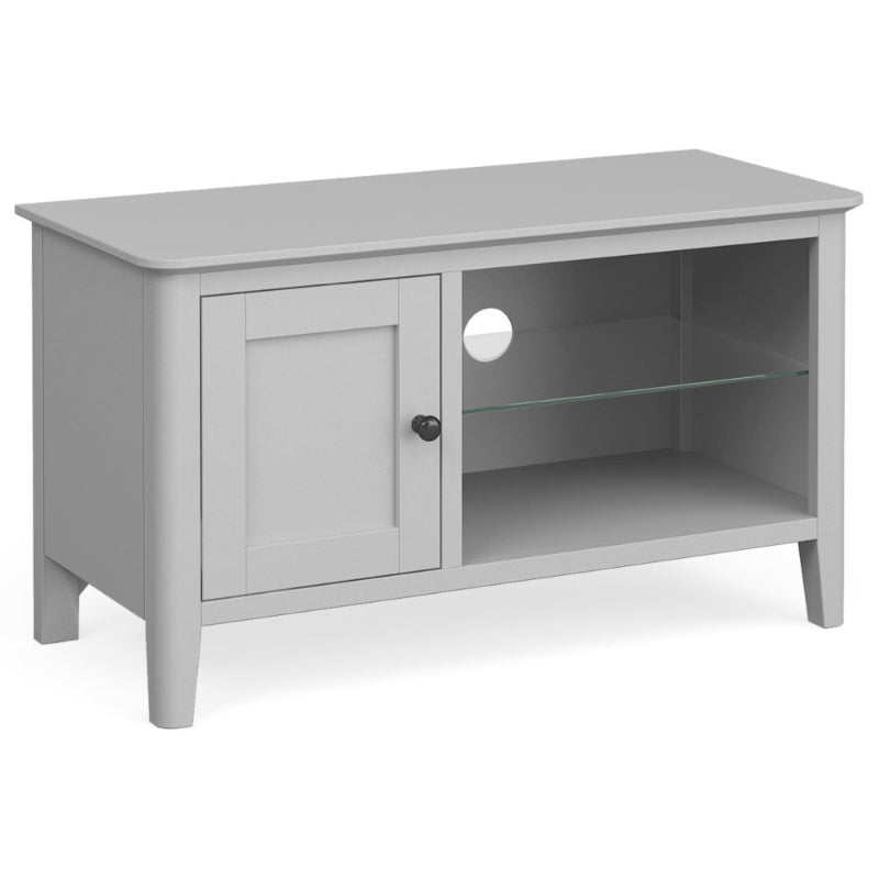 Capri Silver Grey Small TV Unit, 90cm with Storage for Television Upto 32in Plasma - The Furniture Mega Store 