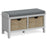 Capri Silver Grey Storage Bench with Baskets - The Furniture Mega Store 