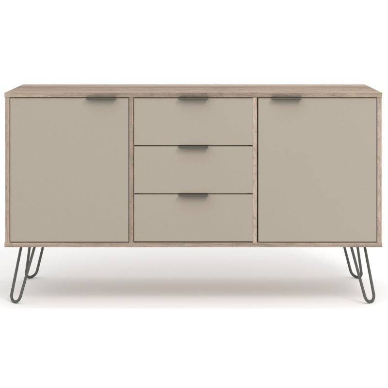 Augusta Driftwood Medium Sideboard with Hairpin Legs - The Furniture Mega Store 