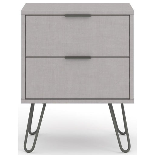 Augusta Grey Bedside Cabinet with Hairpin Legs - The Furniture Mega Store