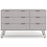 Augusta Grey 3+3 Drawer Wide Chest with Hairpin Legs - The Furniture Mega Store 